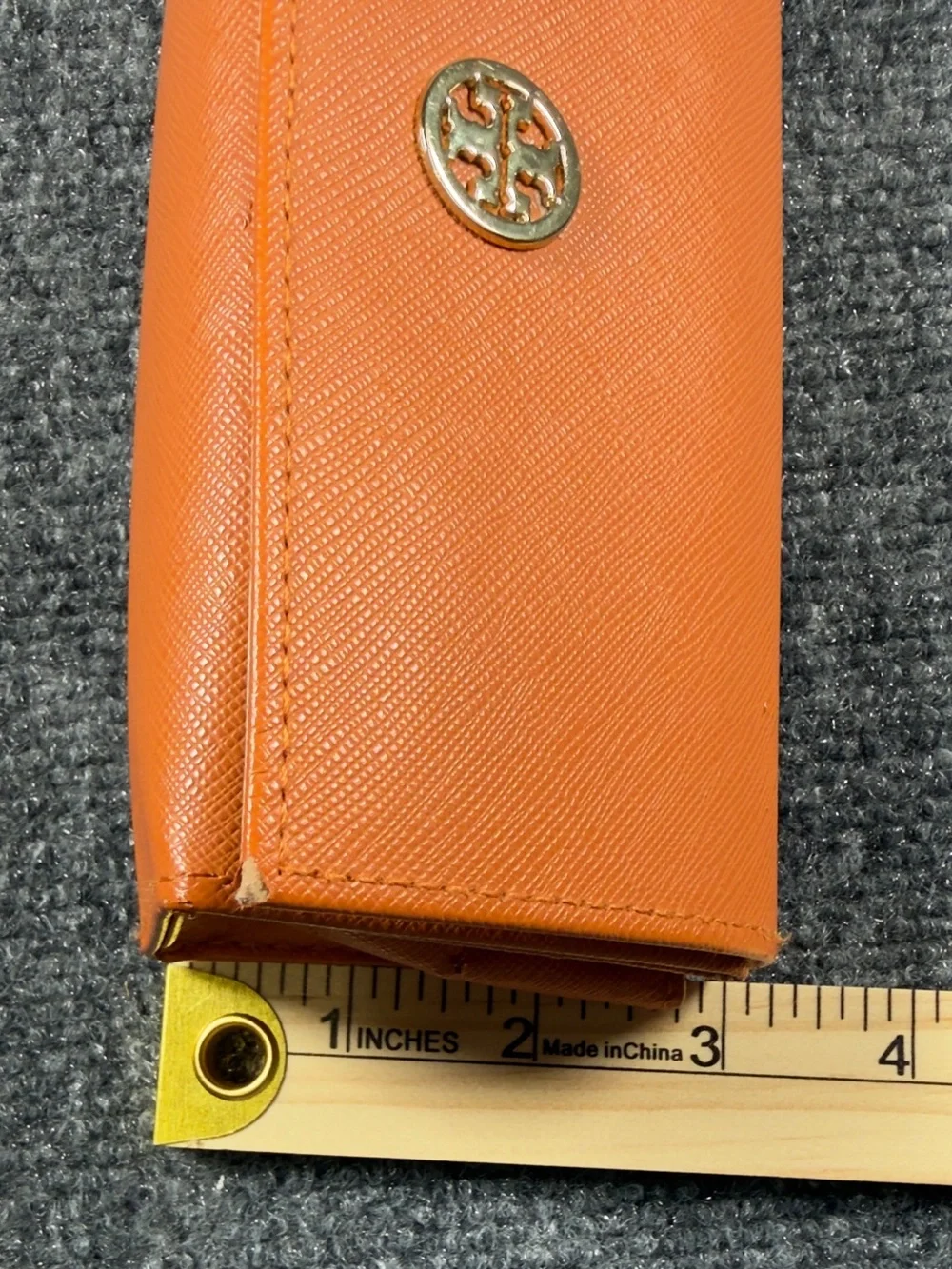 Tory Burch Orange Saffiano Leather Sunglasses Eyeglass Case